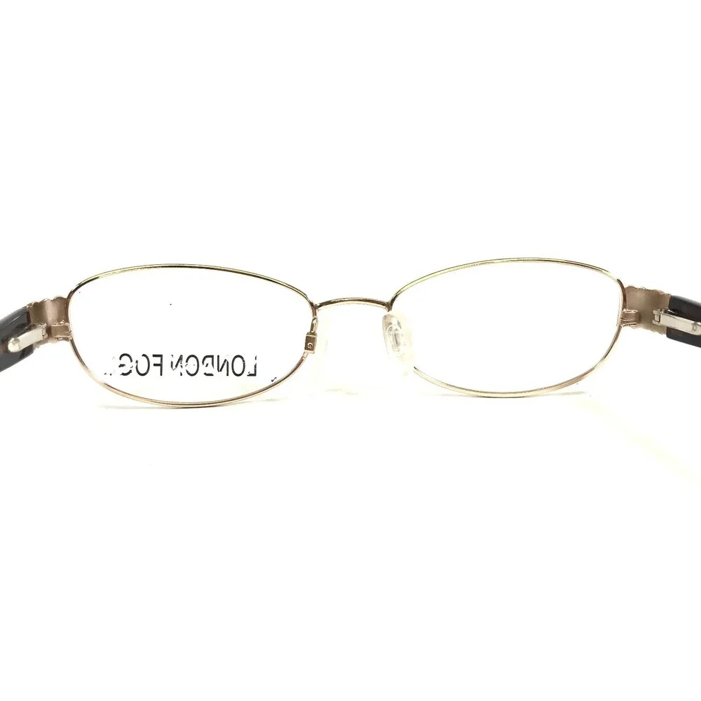 London Fog Eyeglasses Frames LF405 04 Brown Gold Round Full Rim 53-17-135